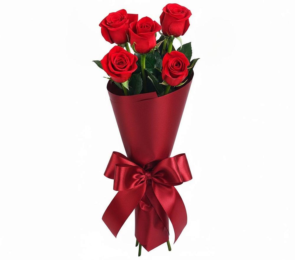 Букет 5 Красных роз Эдлесс Лав в Спорном