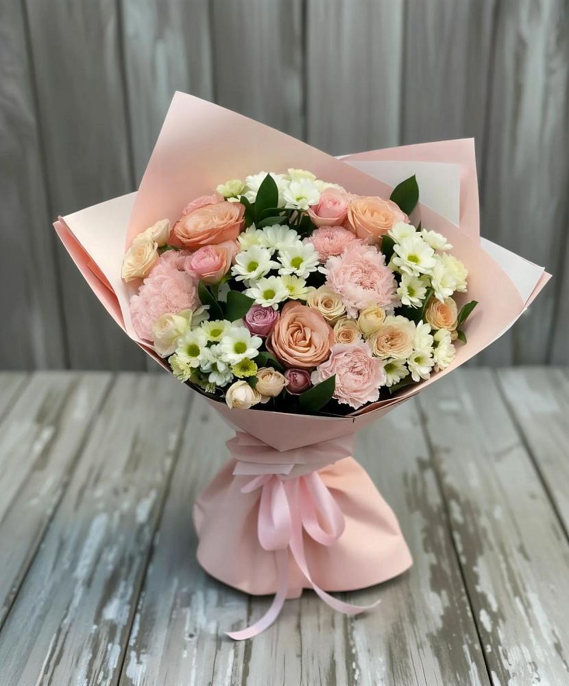 Букет цветов из: Гвоздики, Розы и Хризантемы в Спорном