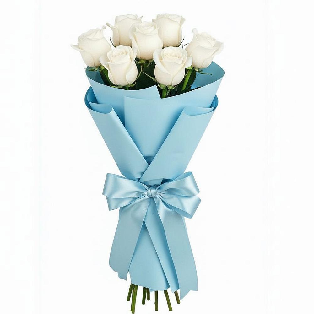 Букет 7 белых роз Проуд в Спорном