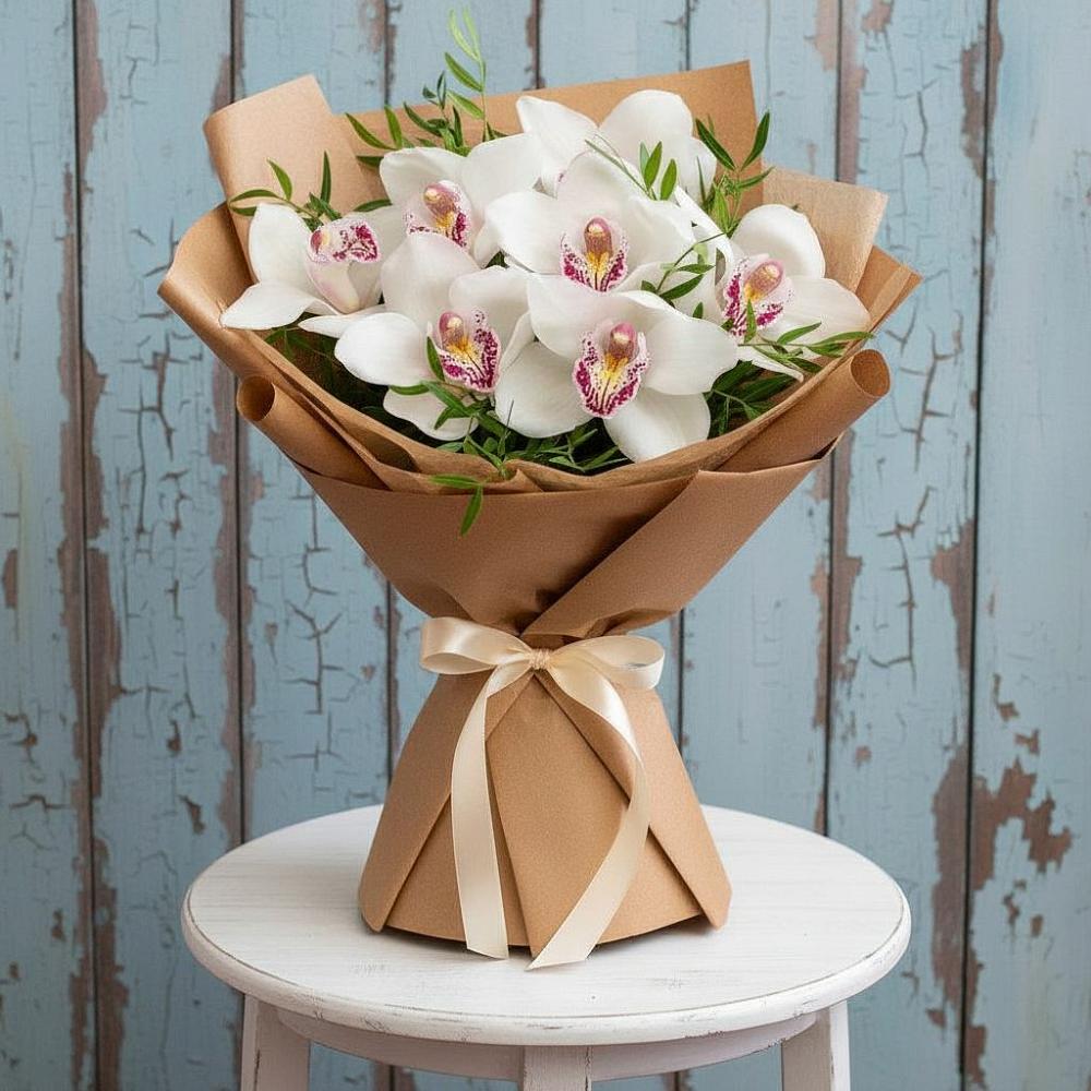 Букет цветов из: Орхидеи и Розы в Спорном