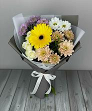 Букет цветов из:  Розы, Герберы и Хризантемы в Спорном