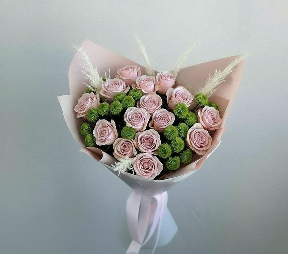 Букет цветов из: Розы и Хризантемы в Спорном