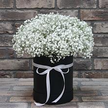 Цветочная композиция из Гипсофила в шляпной коробке в Спорном