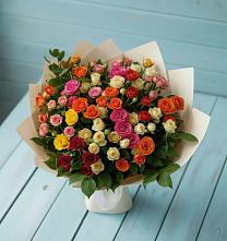 Букет Микс из разноцветных кустовых роз #REPLACE_PRED# Спорном